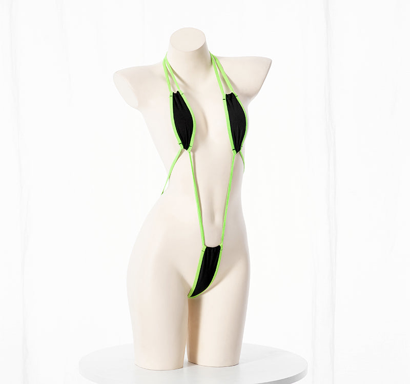 大人スクール水着 三点式水着 セクシーランジェリー マイクロビキニ ホルターネック