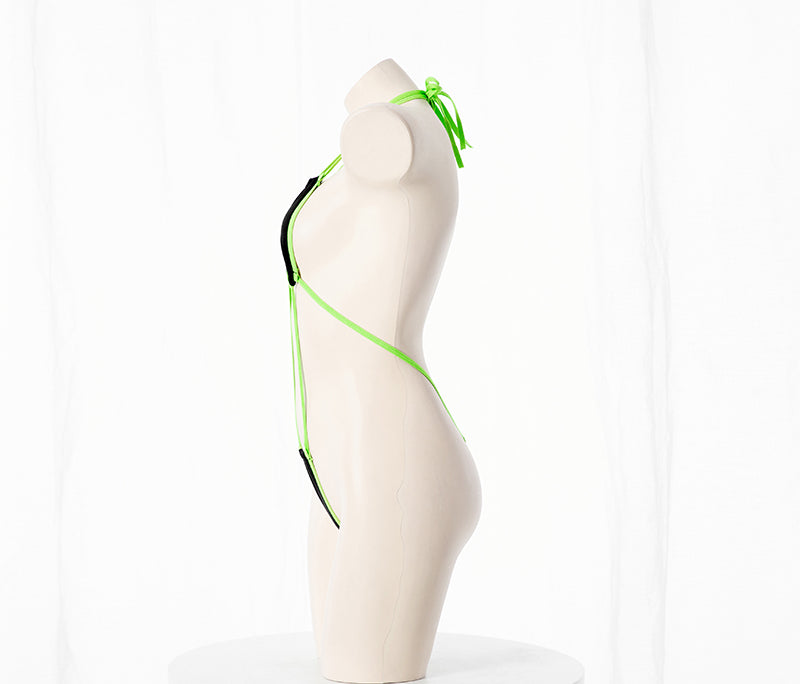 大人スクール水着 三点式水着 セクシーランジェリー マイクロビキニ ホルターネック 美胸