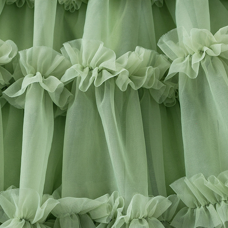 ふわふわチュチュドレス 女の子用 ケーキシルエット ストラップワンピース