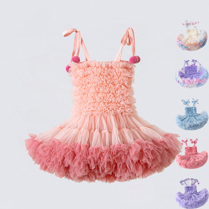 ストラップチュチュドレス 女の子用 ケーキシルエット