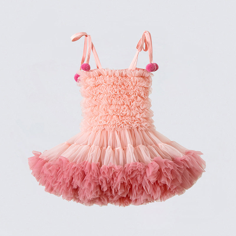 ストラップチュチュドレス 女の子用 ケーキシルエット ワンピース キッズ