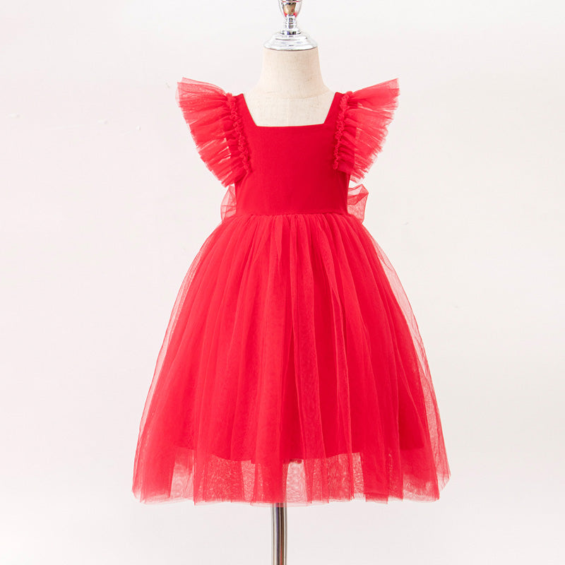 フレアスリーブワンピース ドレス 女の子用 ワンピース キッズ