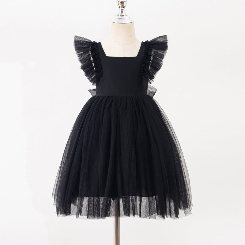 フレアスリーブワンピース ドレス 女の子用 ワンピース キッズ プリンセス風ドレス