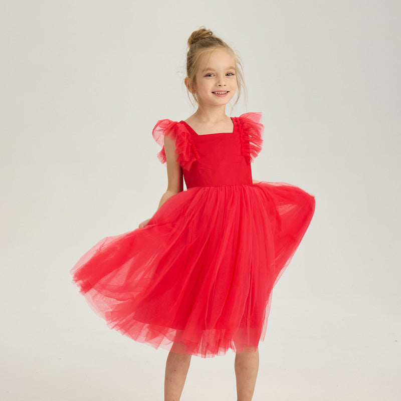 フレアスリーブワンピース ドレス 女の子用 ワンピース