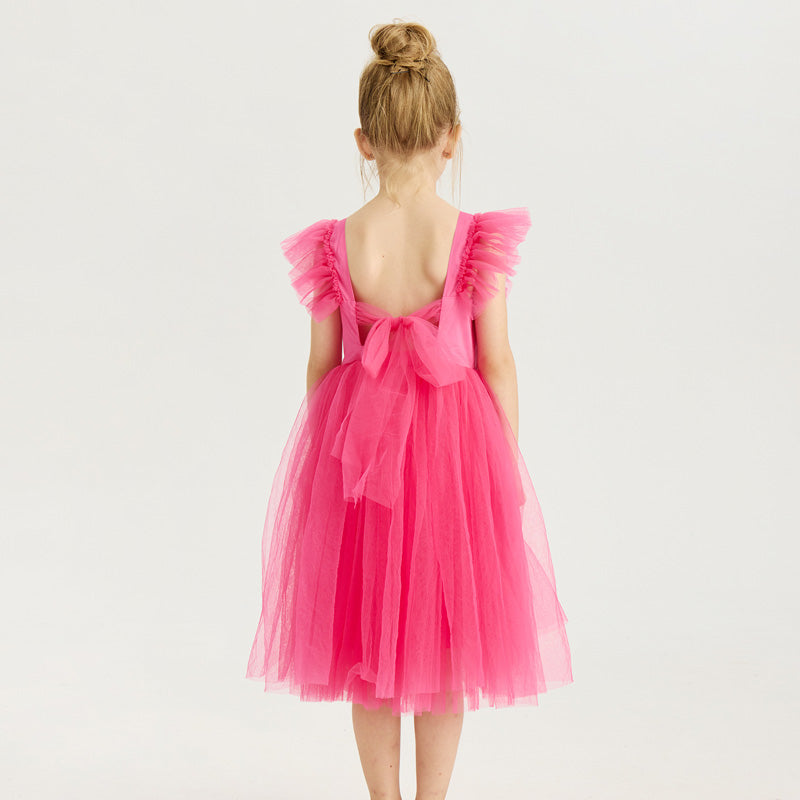 フレアスリーブワンピース ドレス 女の子用 ワンピース キッズ