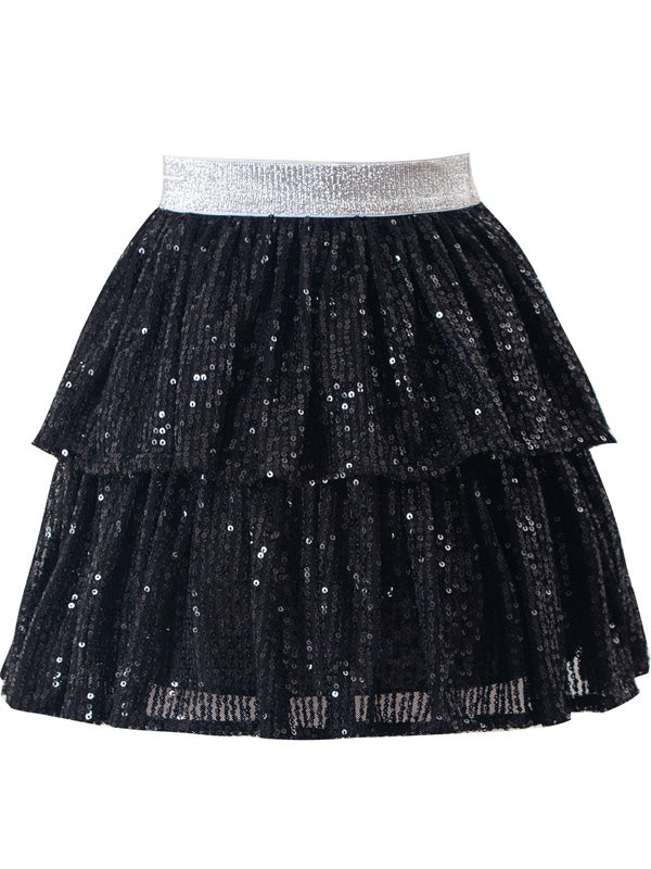 キラキラグリッター チュチュスカート 子供 女の子 フリルスカート チュールスカート