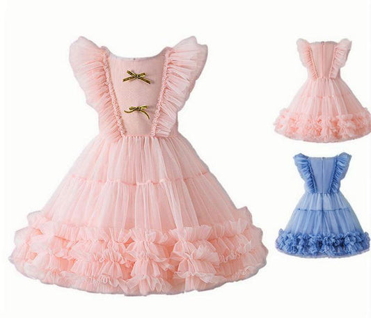夏用ドレス リボン付きチュチュスカート チュチュドレス