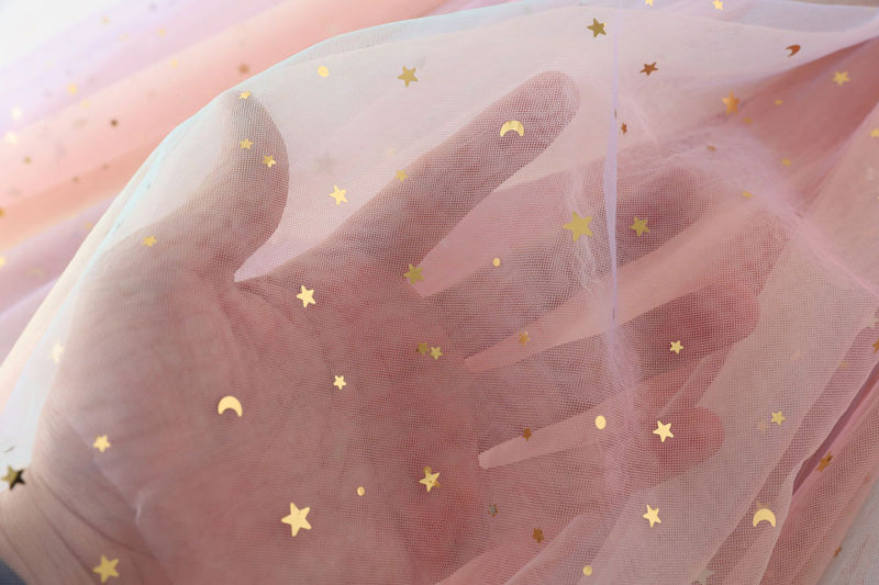 レインボーワンピース 女の子用 ドレス  キラキラ星柄 チュチュドレス サマープリンセス風ドレス