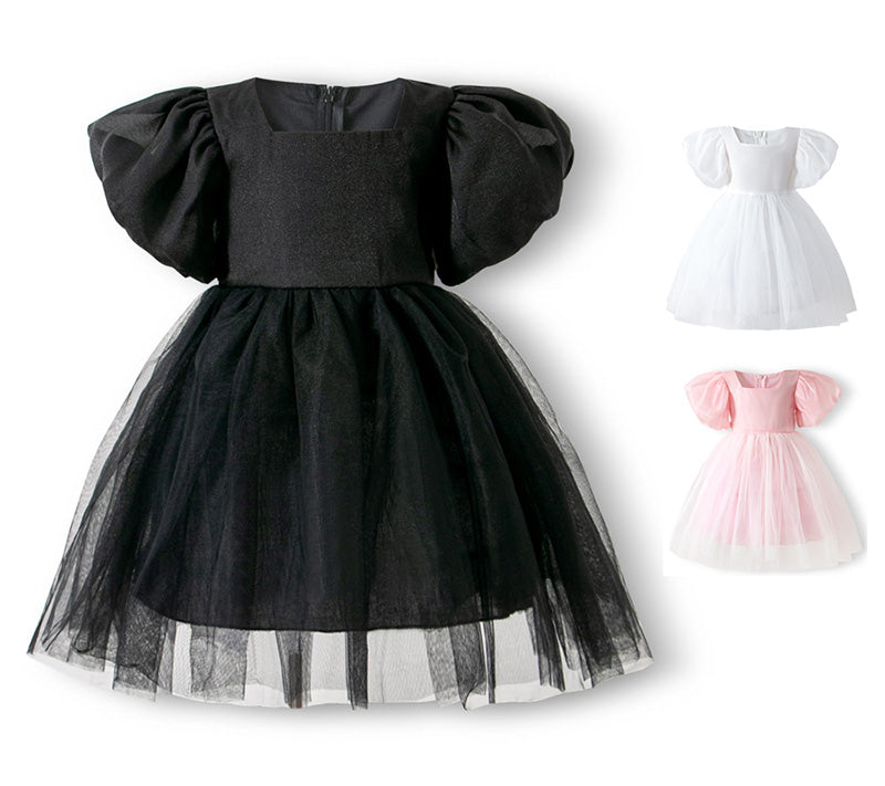 パフスリーブワンピース 女の子用 ガーリー