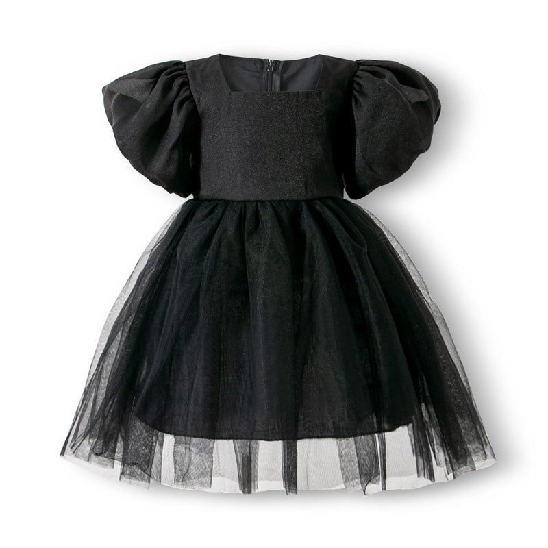 パフスリーブワンピース 女の子用 ガーリー 子供用 ドレス