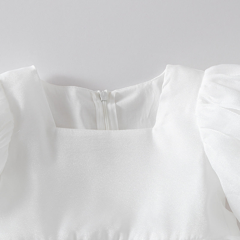 パフスリーブワンピース 女の子用 ガーリー 子供用