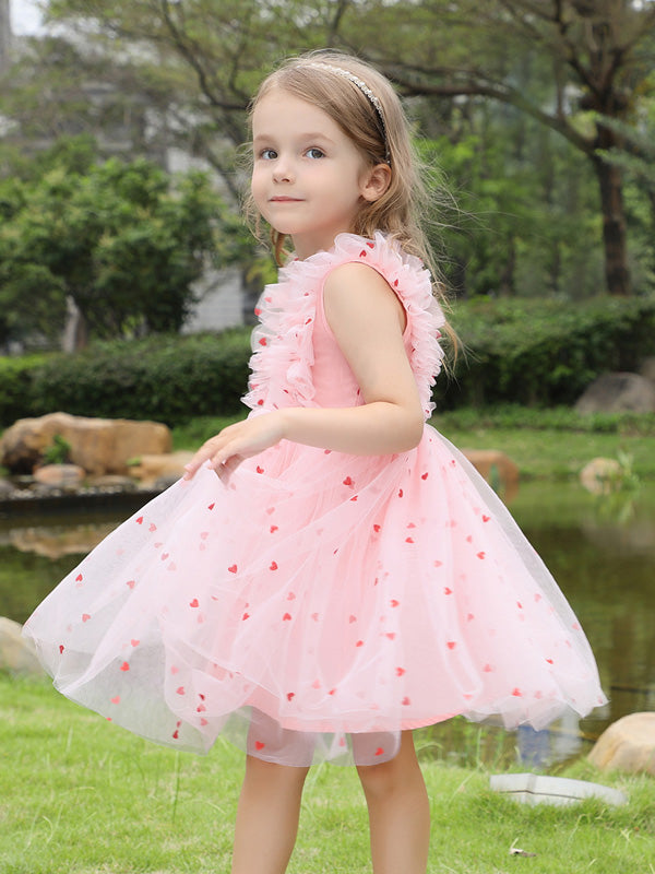 ノーリーブワンピース ハートレースドレス 女の子用