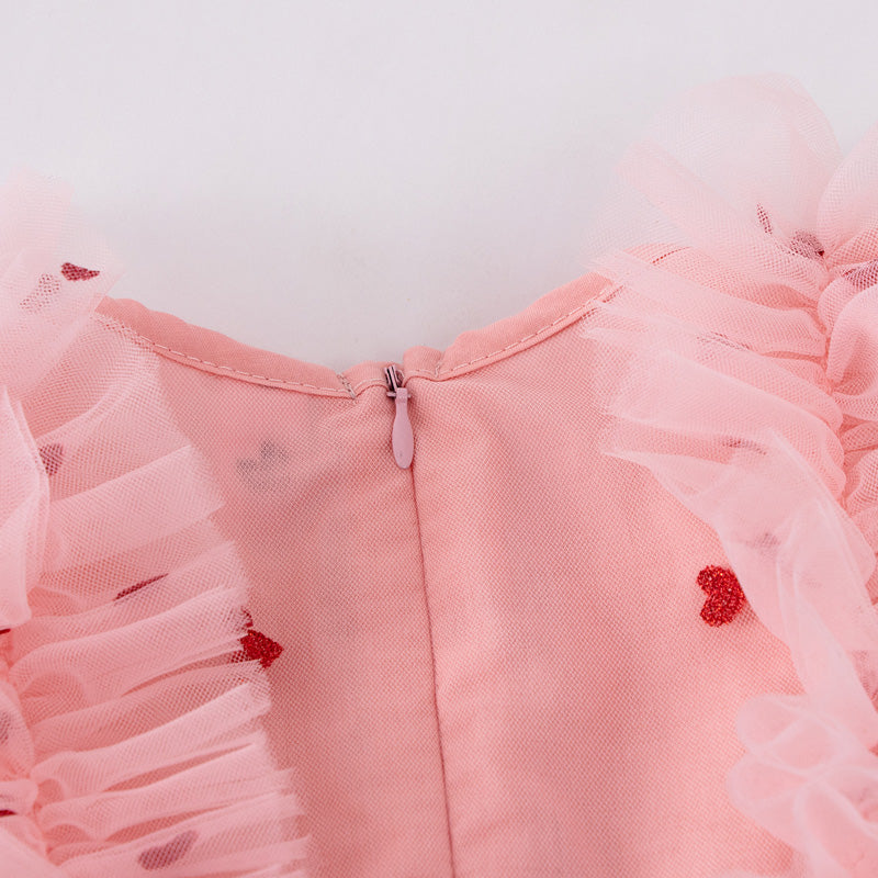 ノーリーブワンピース ハートレースドレス 女の子用