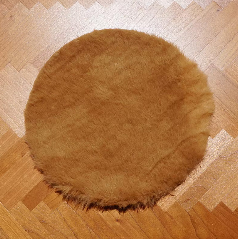 ドールハウス ミニチュア ラグ マット フェイクファー 円形ラグ