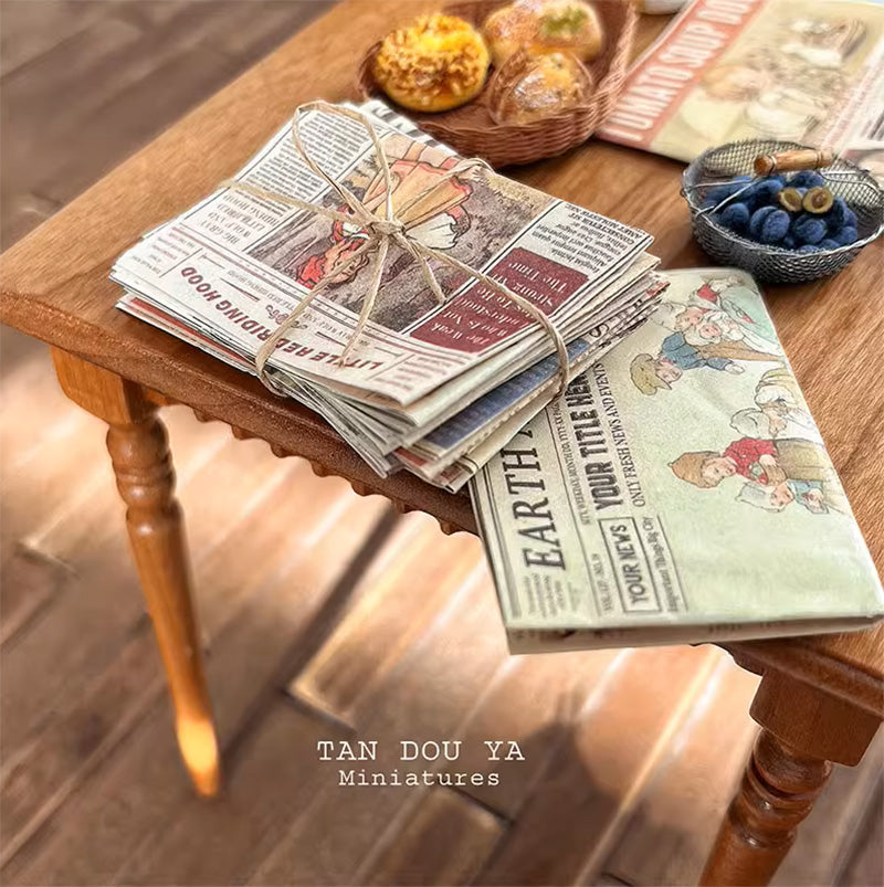ミニチュア 新聞 ドールハウス 小物 セット