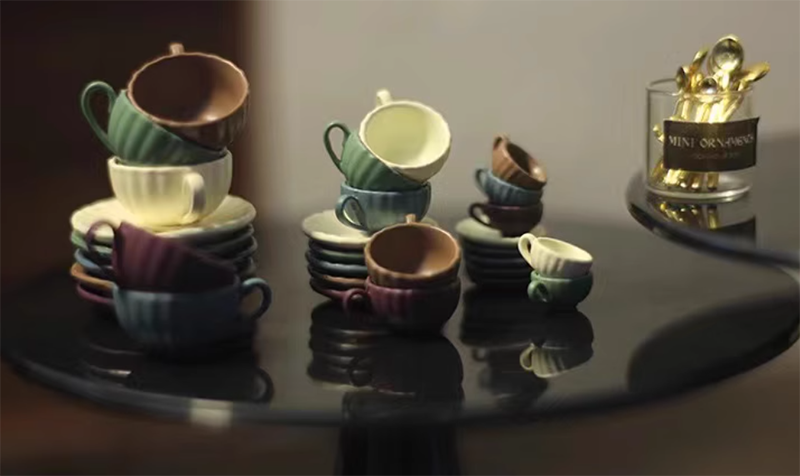 ミニチュア コーヒーカップ ティーカップ ソーサー スプーン付き