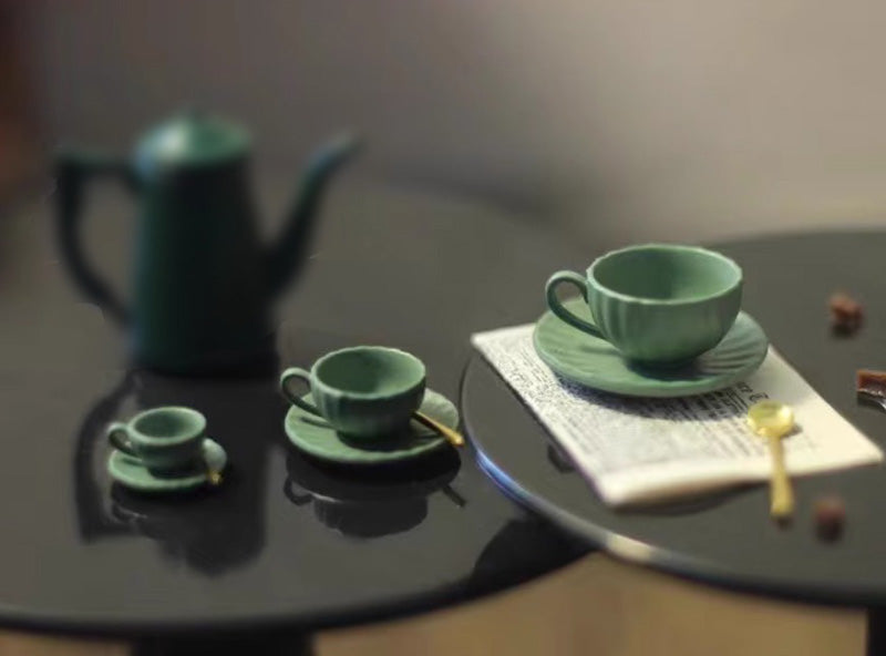 ミニチュア コーヒーカップ ティーカップ ソーサー スプーン付き ドールハウス