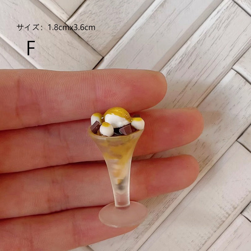 ミニチュア ドリンク デザート フード