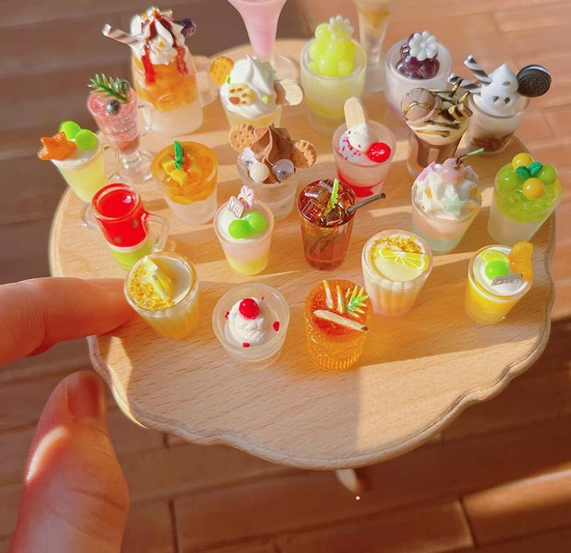 ミニチュア ドリンク デザート フード