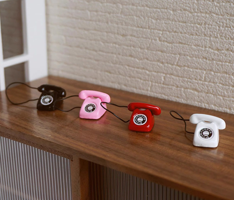ミニチュア 電話 ドール用 アンティーク風 1/12