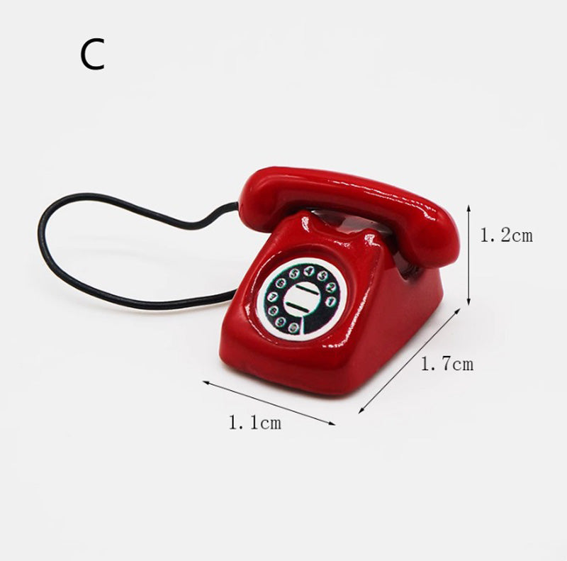 ミニチュア 電話 ドール用 アンティーク風 1/12