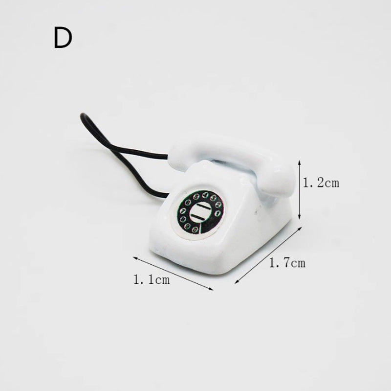 ミニチュア 電話 ドール用 アンティーク風 1/12 小物