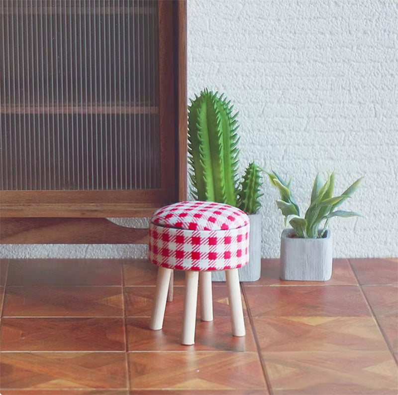 ミニチュア 丸椅子 ドールハウス スツール 1/12