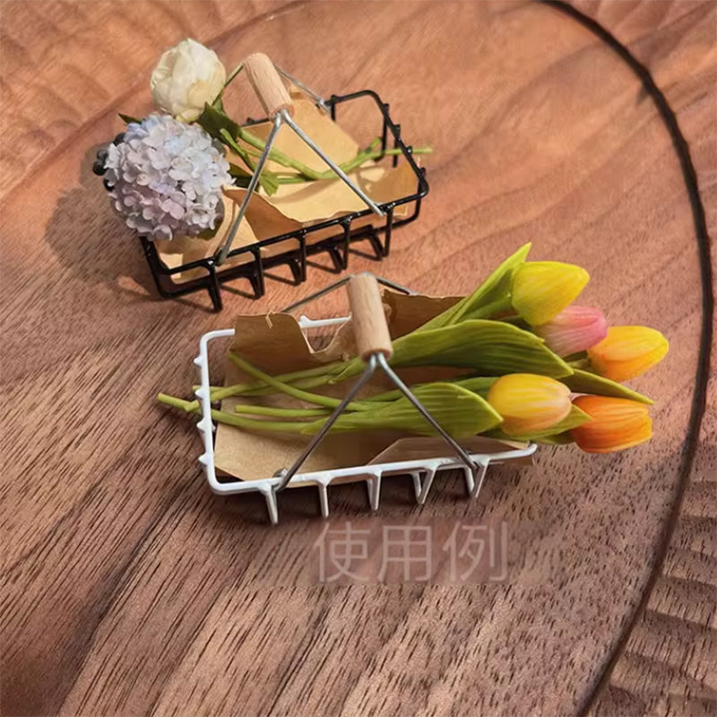 ミニチュアバスケット ドールハウス 家具 ショッピングバッグ カゴ バッグ