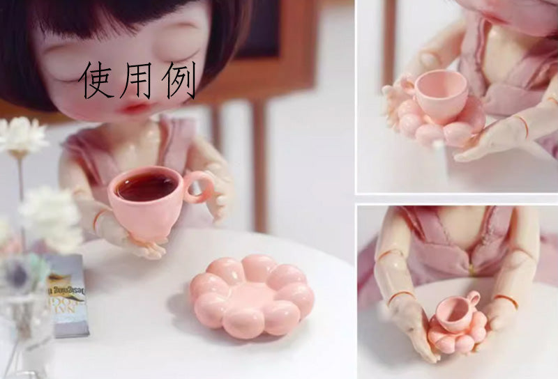 フラワーカップ ソーサーセット ティーカップ ドールハウス