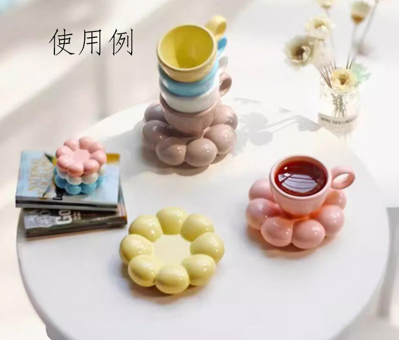 フラワーカップ ソーサーセット ティーカップ ドールハウス ミニチュア