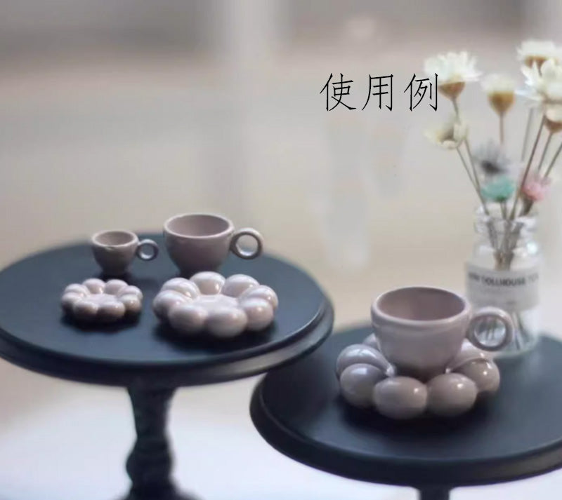 フラワーカップ ソーサーセット ティーカップ ドールハウス ミニチュア 花型カップ
