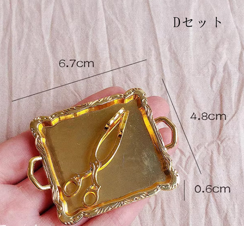 ティーセット ドールハウス ミニチュア 食玩 茶具セット パン用トレイ