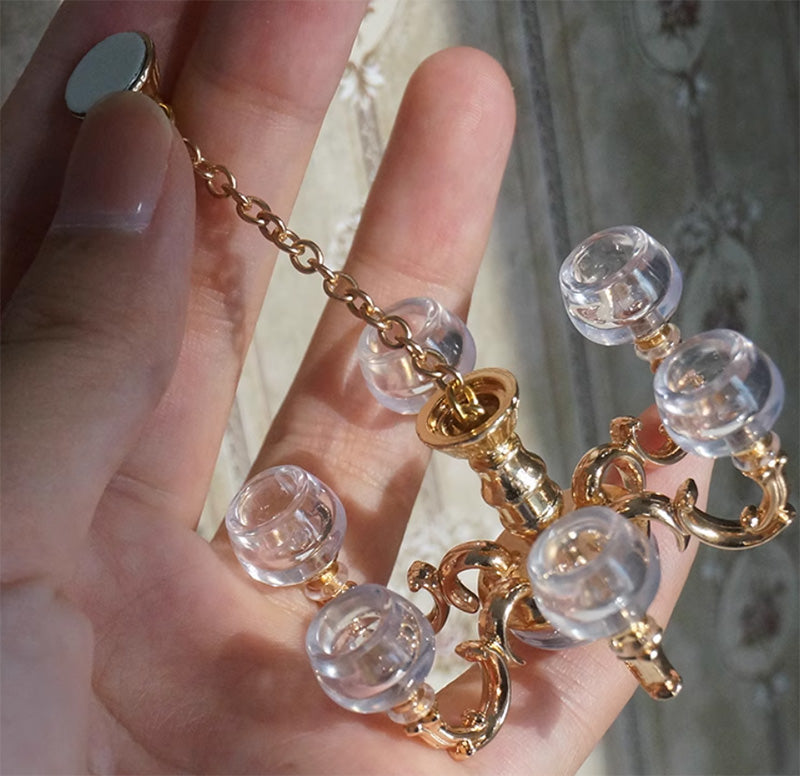 ミニチュア ハンドメイド シャンデリア Dollhouse Miniature Handcrafted Cascading Crystal Chandelier