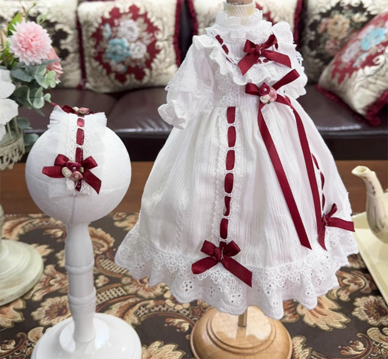 BJDドール服 クラシカルロリータ ワンピースセット ヘッドドレス付き
