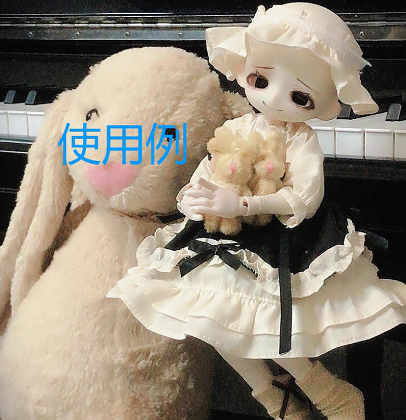 BJDドール服 ロリータ ワンピース セット 黒 白