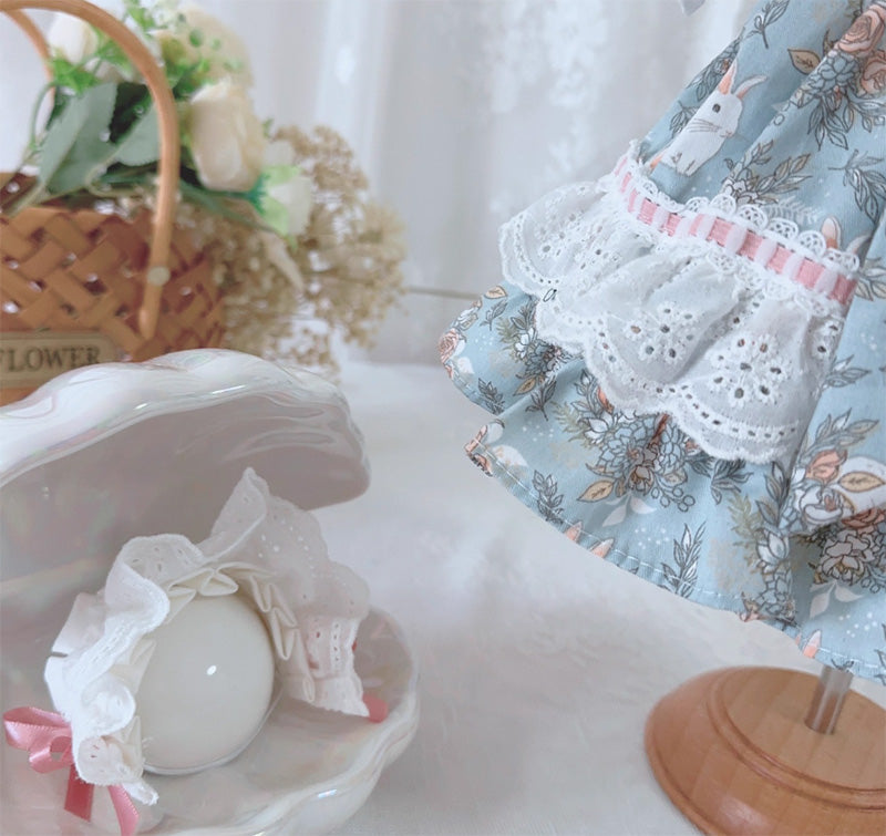 BJDドール服 ワンピース ロリィタ ヘッドドレス セット