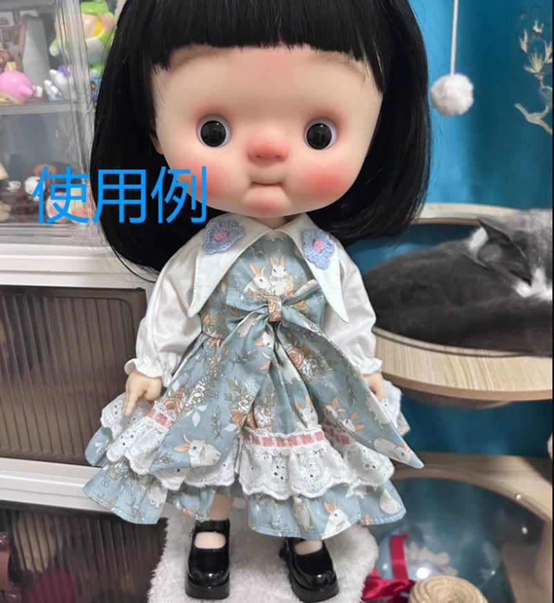 BJDドール服 ワンピース ロリィタ ヘッドドレス セット 花柄