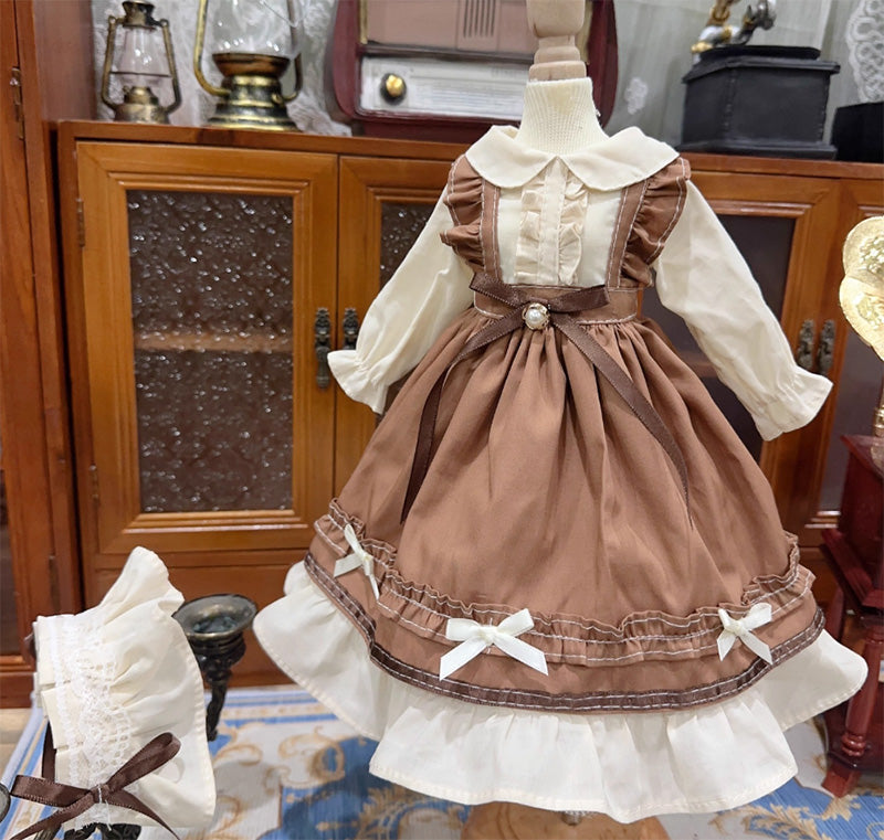 BJDドール服 クラシカルロリータ エプロン風 ワンピース