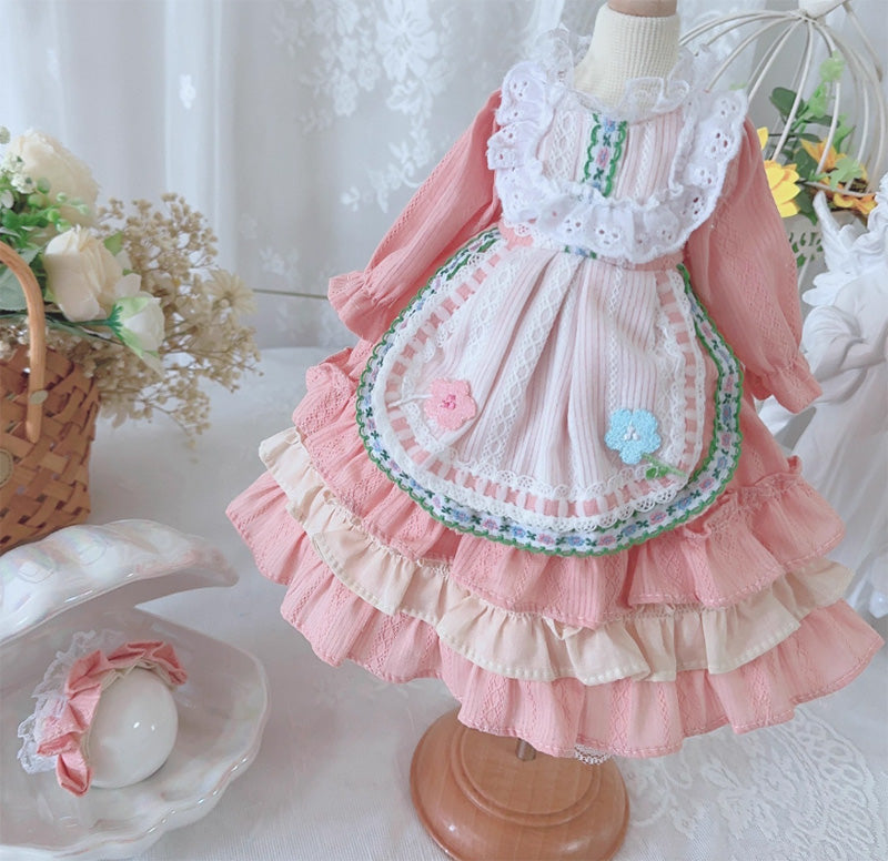 BJDドール服 ロリータ ワンピース ピンク 