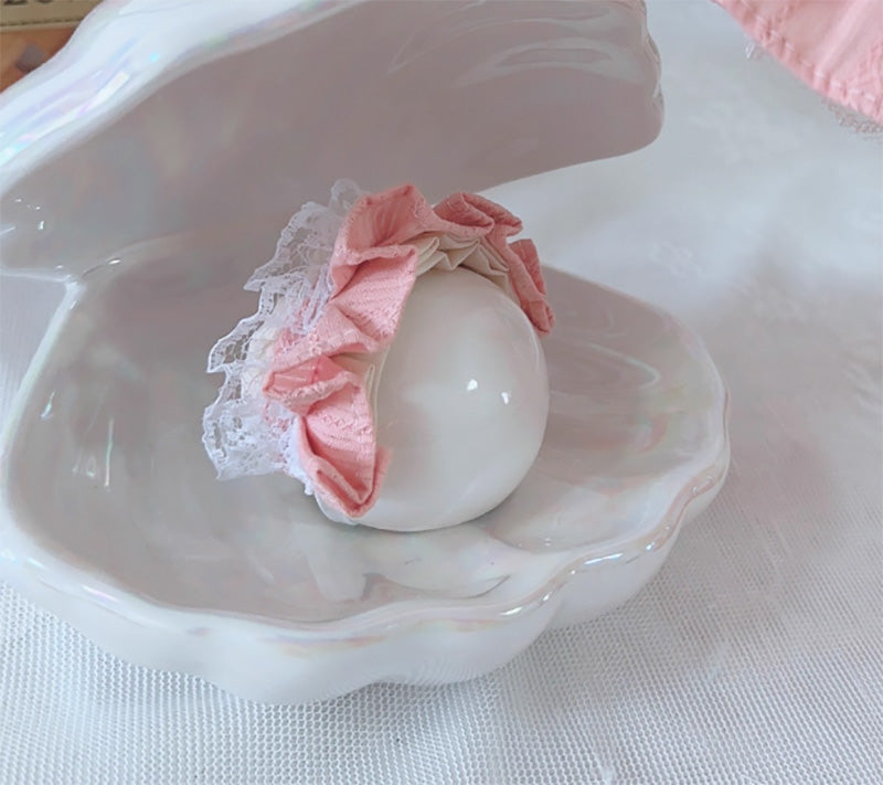 BJDドール服 ロリータ ワンピース ピンク ヘッドドレス セット