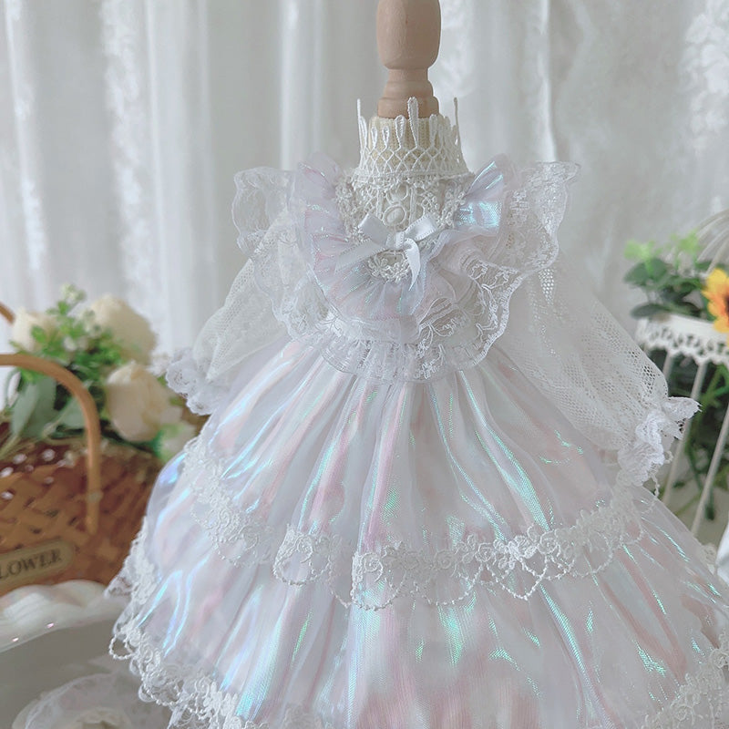 BJDドール服 オーロラホワイト ロリータ ワンピース