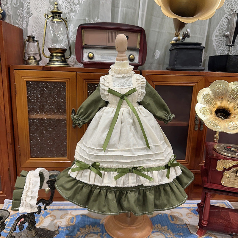 ドール服 エプロンワンピース ロリータドレス