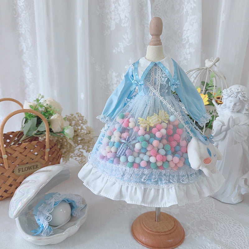 ドール服 シュガーカラー ポンポンワンピース