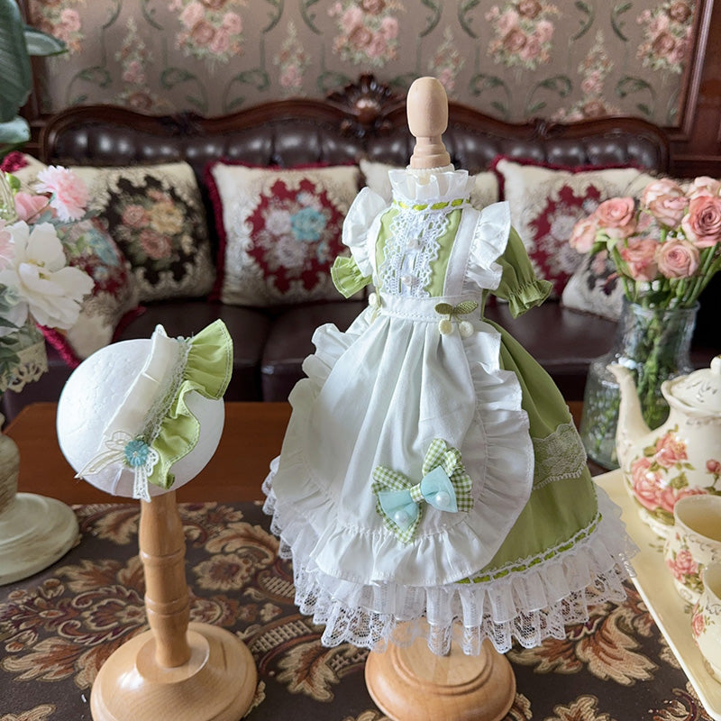 BJDドール服 メイド風 ワンピース エプロンドレス