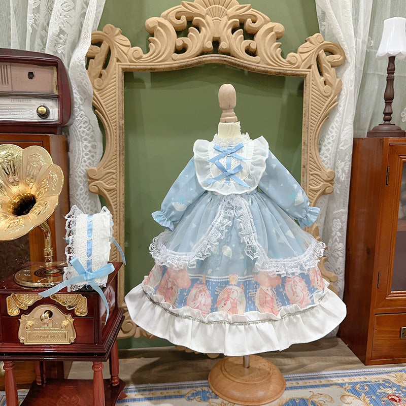 BJDドール服 ロリータドレスセット ブルー