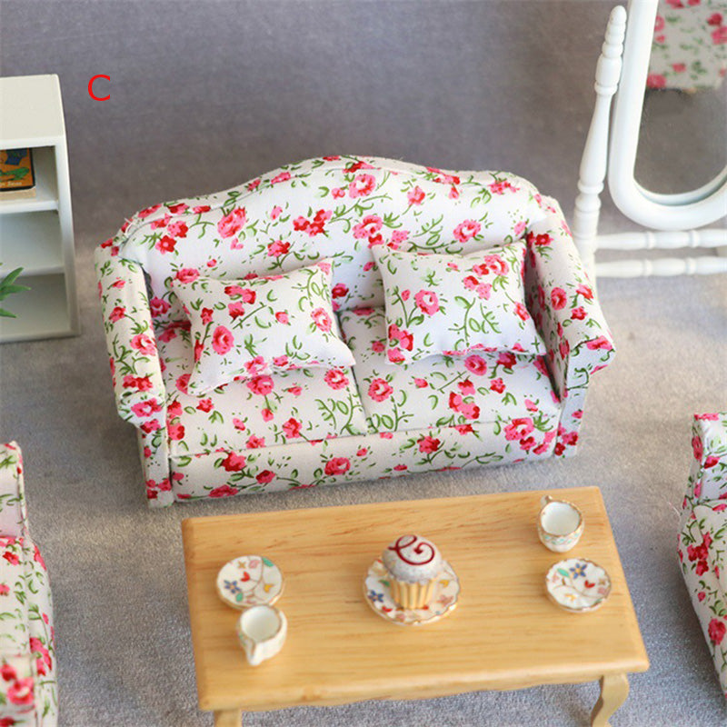 ミニチュア ソファ 二人掛け 1/12 ミニチュア家具 ドールハウス用