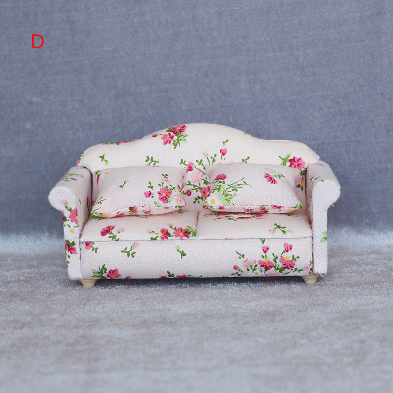 ミニチュア ソファ 二人掛け 1/12 ミニチュア家具 ドールハウス用