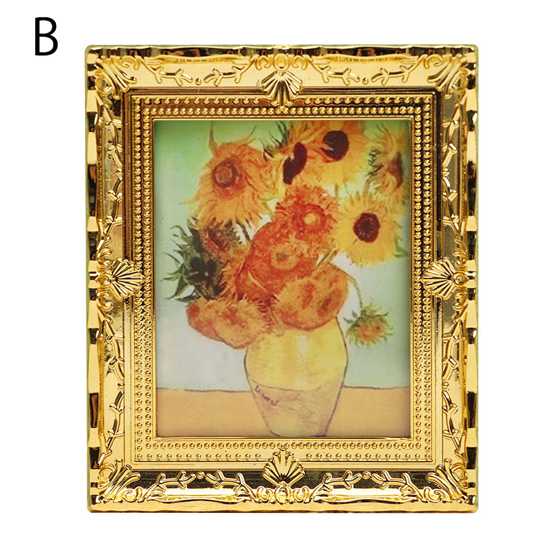 名画 ミニチュア 壁掛け絵画 金彩フレーム