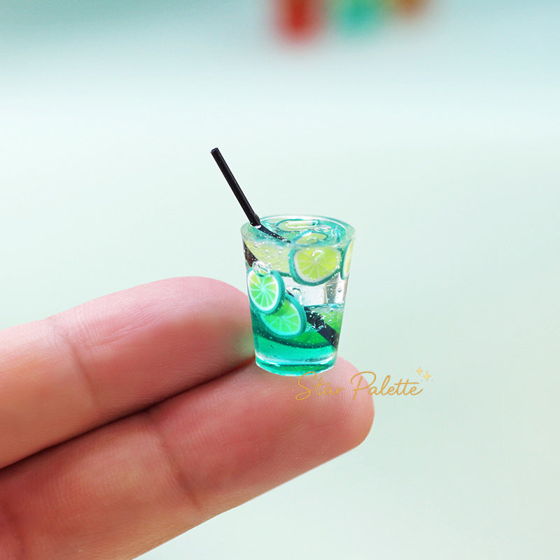 ミニチュアドリンクカップ 3個セット 1/12 炭酸ジュース風 リアル気泡表現