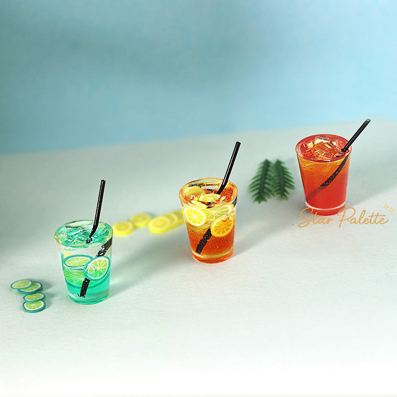 ミニチュアドリンクカップ 3個セット 1/12 炭酸ジュース風 